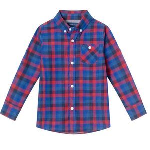 Andy and Evan Navy Maroon Andy & Evan Plaid Twofer Button-Down Shirt NWT size 7